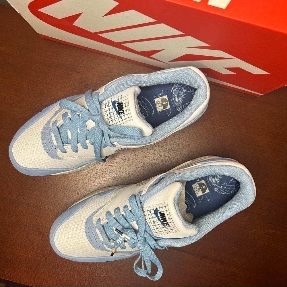 Nike | Air Max 1 Premium Blueprint, Size 9.5, Air Max Day Light Blue - Picture 6 of 13